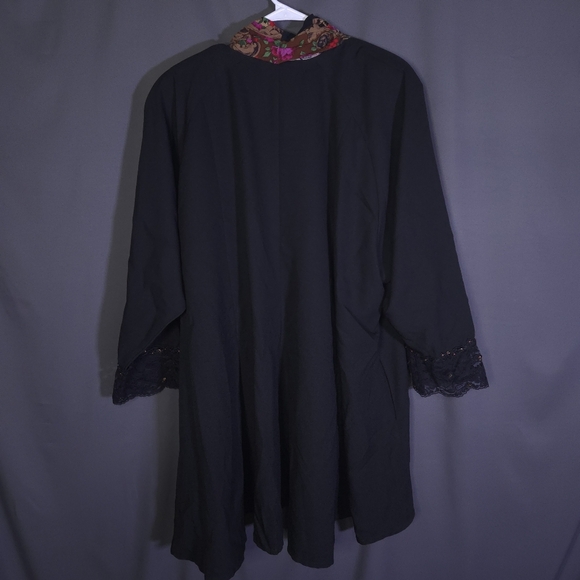 Lacy After Noon Open Front Cardigan Size Large WhimsiGoth Vintage 80s beaded - Picture 6 of 7